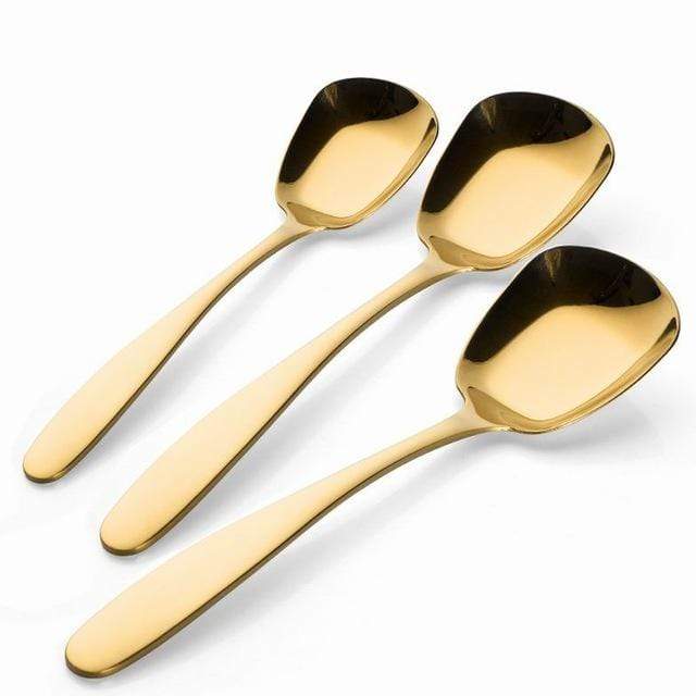 Serving Spoon Set | Elegant 3 - Piece Stainless Steel Serving Spoon - Luxyecs