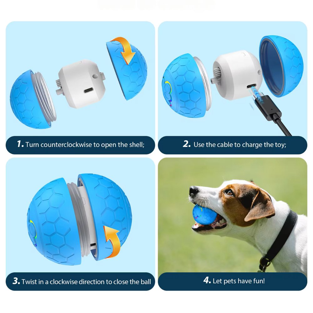 Rechargeable Dog Toy Ball | Motion-Activated Fun for Pets