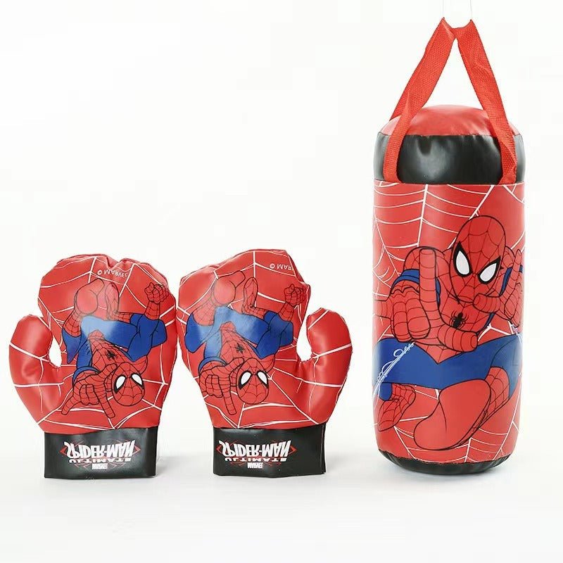 Spider - Man Punching Bag Set - Durable Boxing Gloves for Energetic Kids’ Play - Luxyecs
