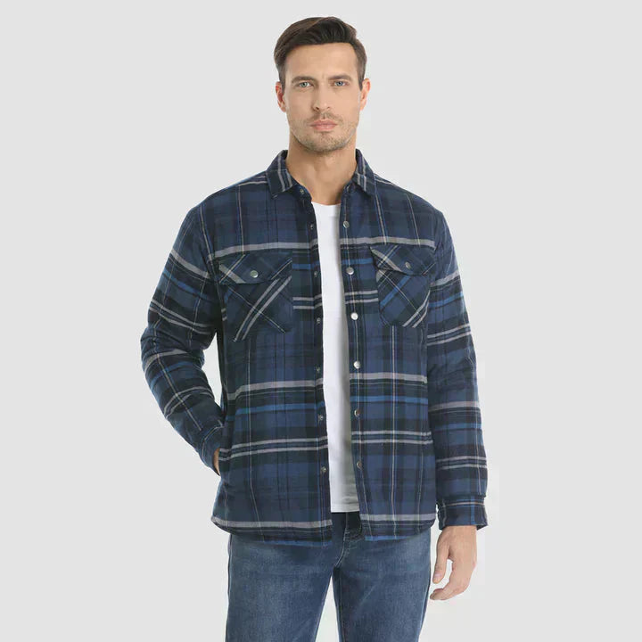Men’s Checked Shirt Jacket | Casual Button Up Jacket