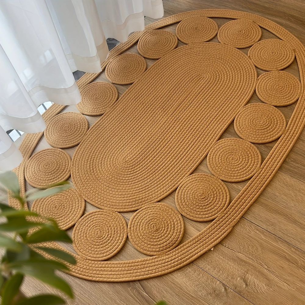 Stylish Rugs | Chic Oval Bohemian Rugs in Elegant Earthy Tones - Luxyecs