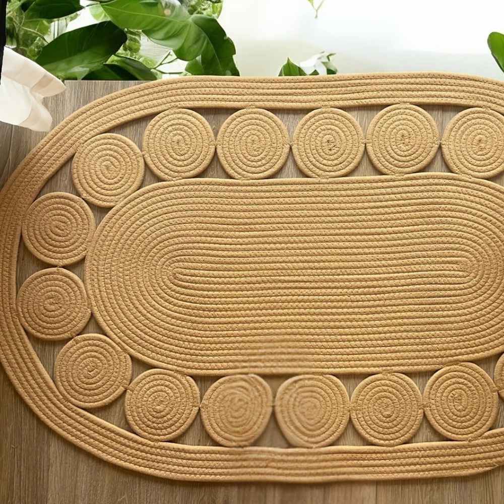 Stylish Rugs | Chic Oval Bohemian Rugs in Elegant Earthy Tones - Luxyecs