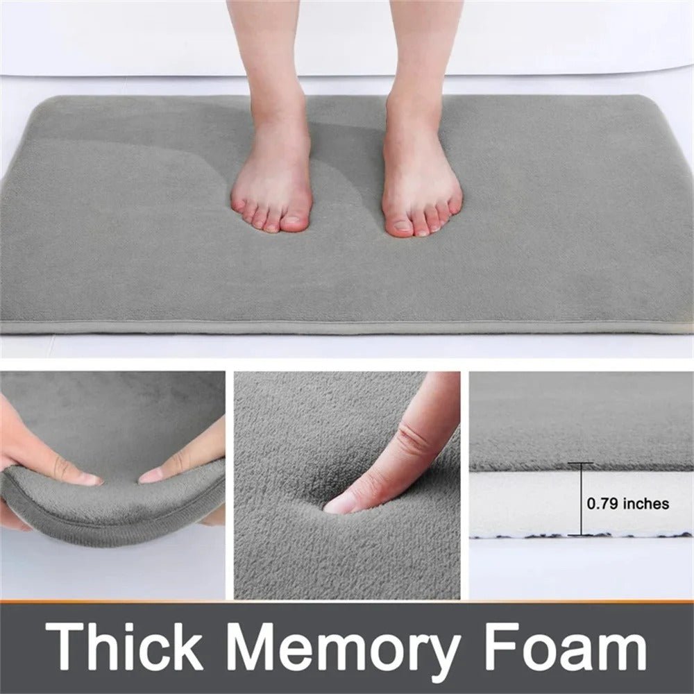 Super Absorbent Velvet Bath Mat | Anti-Slip, Quick-Dry Bathroom Rug
