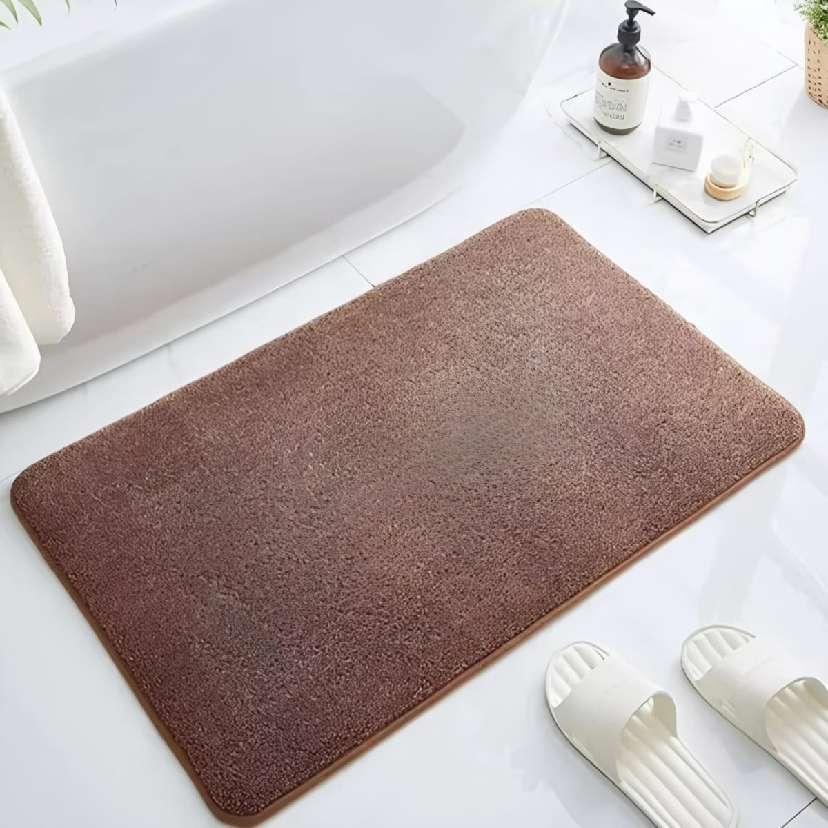 Super Absorbent Velvet Bath Mat | Anti-Slip, Quick-Dry Bathroom Rug