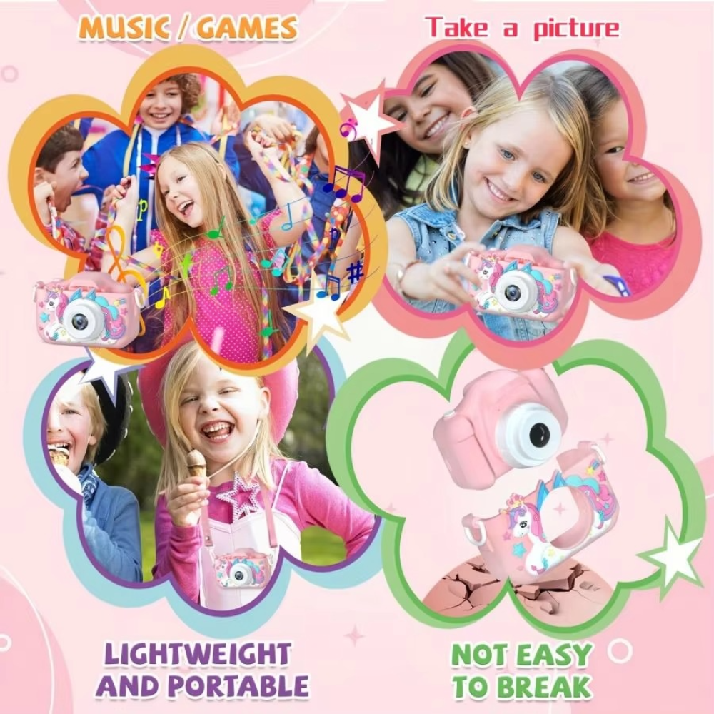 Unicorn HD Kids Camera with 32GB Rechargeable Battery - Capture Awesome Photos and Videos! - Luxyecs