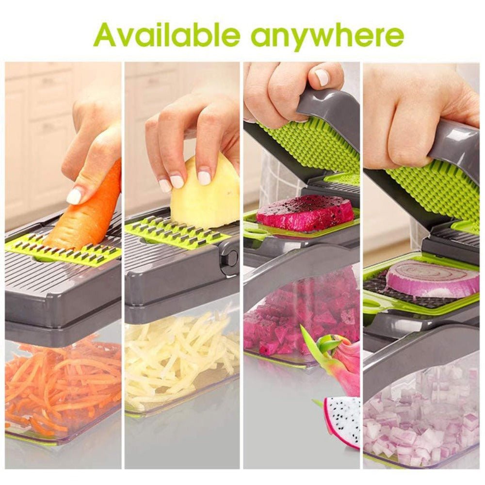 Vegetable Chopper | Manual Food Cutter with Container - Luxyecs