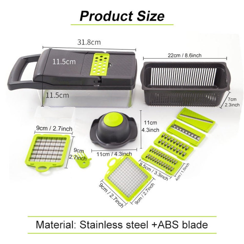 Vegetable Chopper | Manual Food Cutter with Container - Luxyecs
