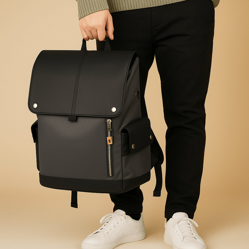 Waterproof leather laptop backpack for men | Maxwell - Luxyecs