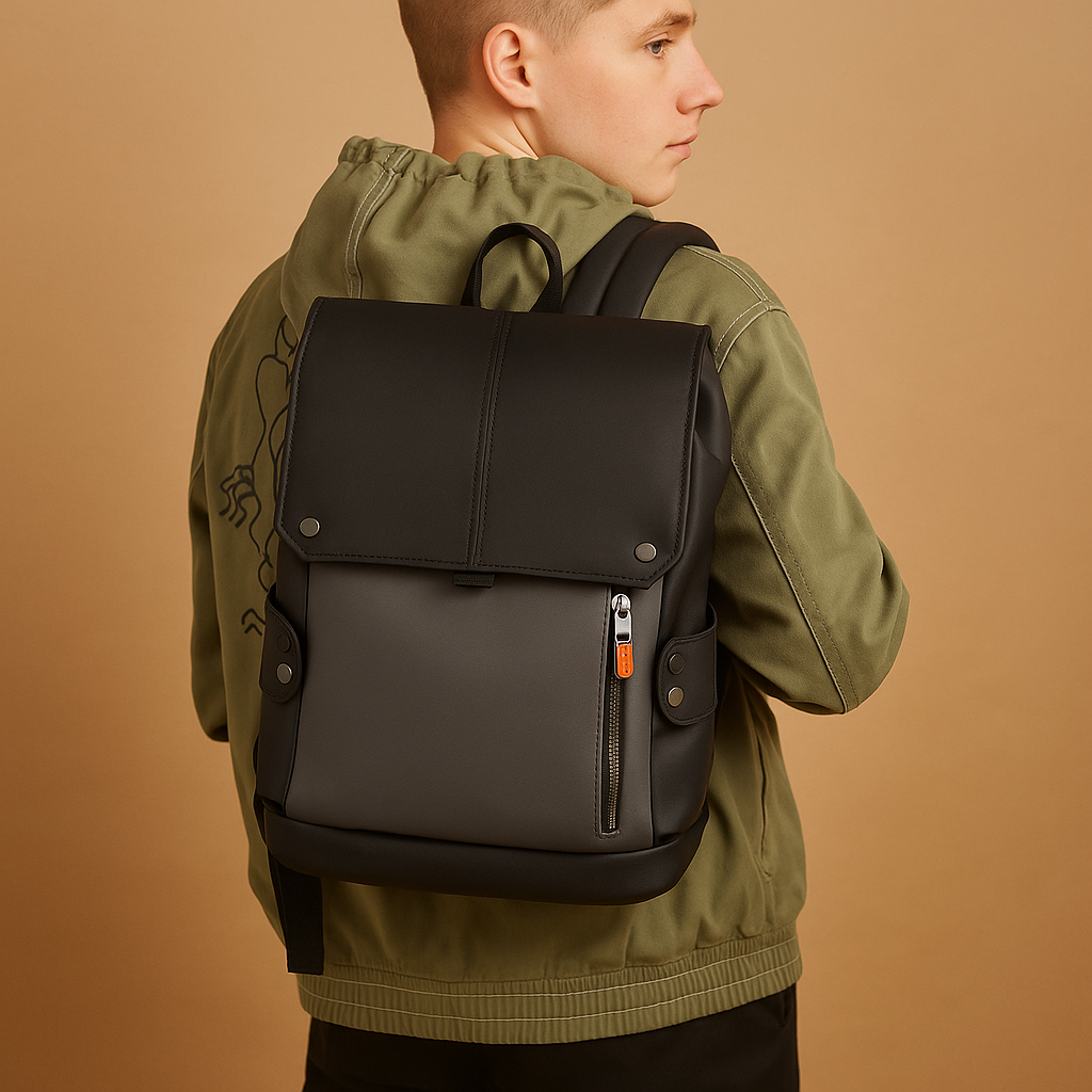 Waterproof leather laptop backpack for men | Maxwell