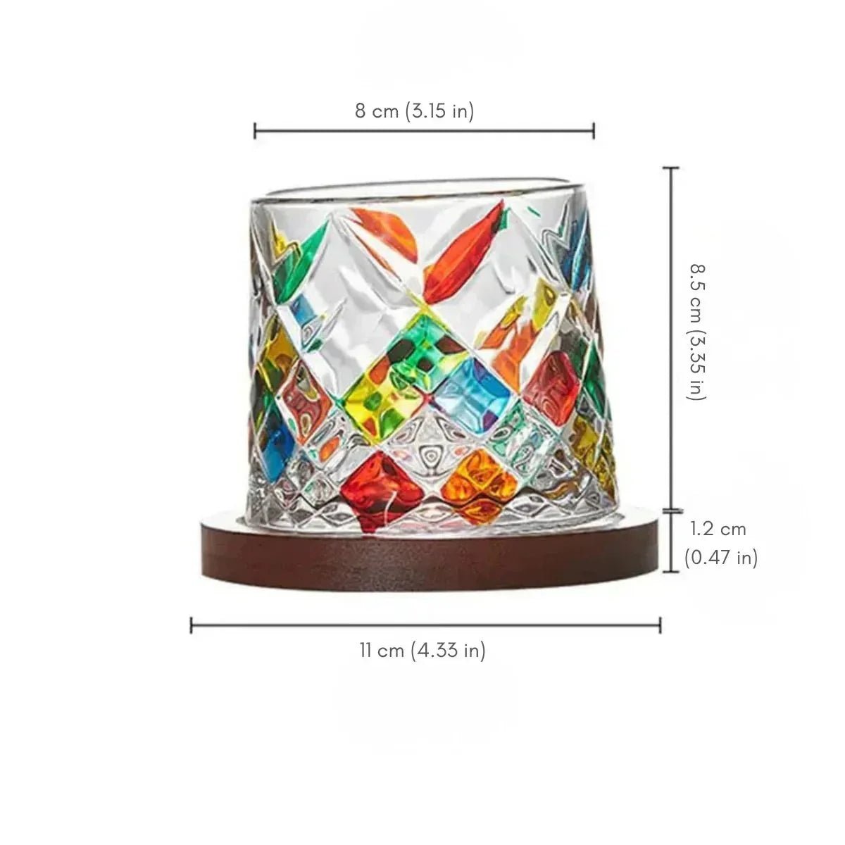 Whisky Glasses | Elegant Crystal Glass with Wooden Coasters - Luxyecs