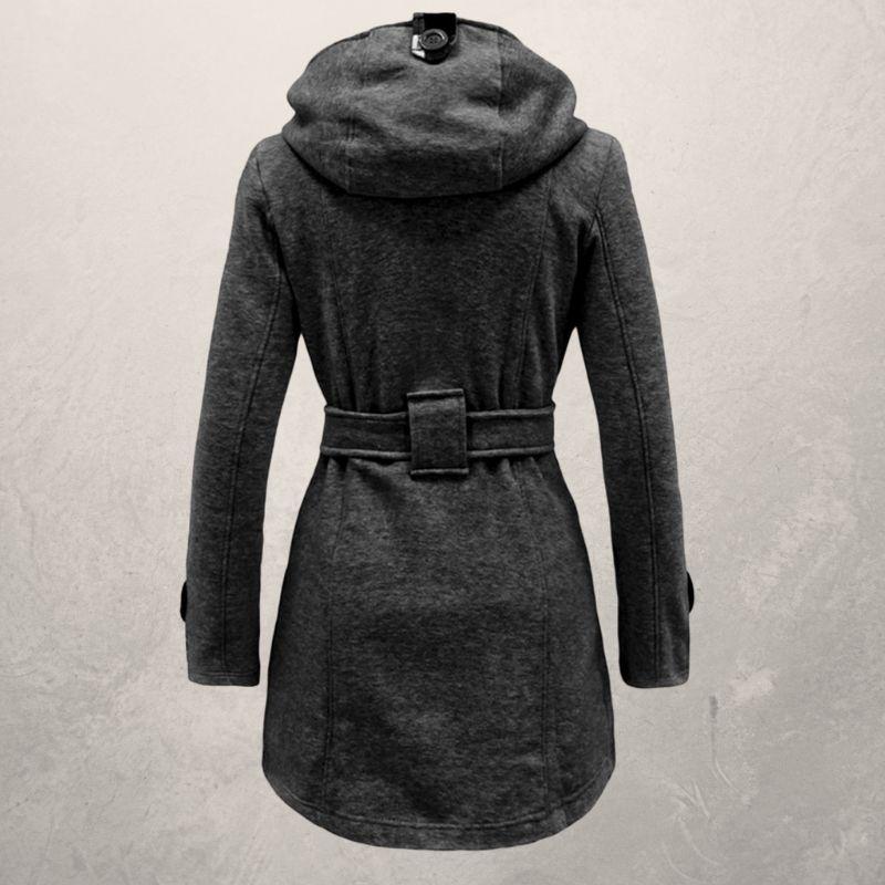 Women’s Belted Coat | Classic Hooded Jacket - Luxyecs