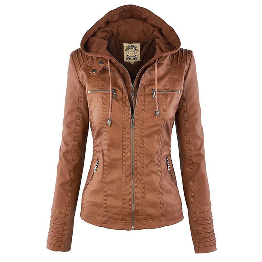 Women’s Casual Jacket | Hooded Zip Front - Luxyecs