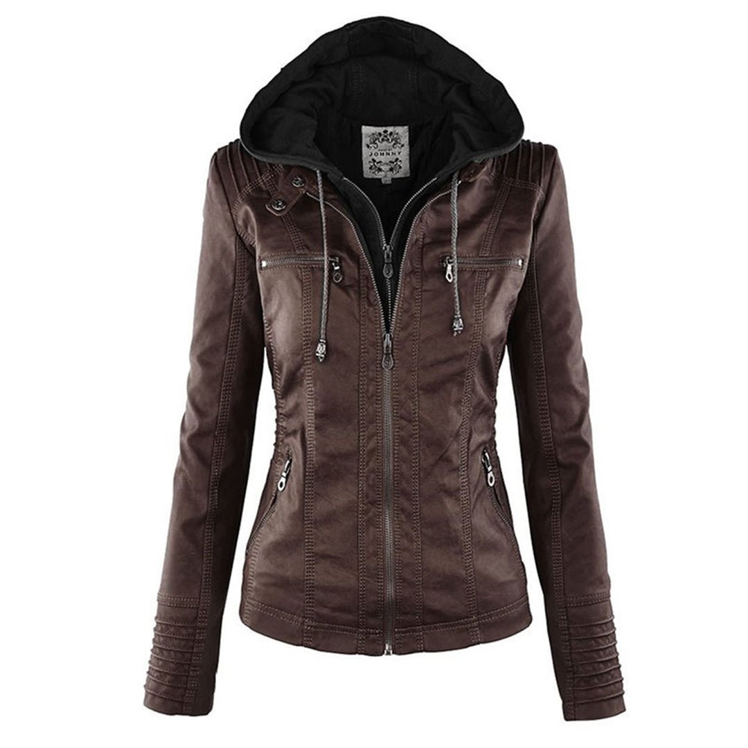 Women’s Casual Jacket | Hooded Zip Front - Luxyecs