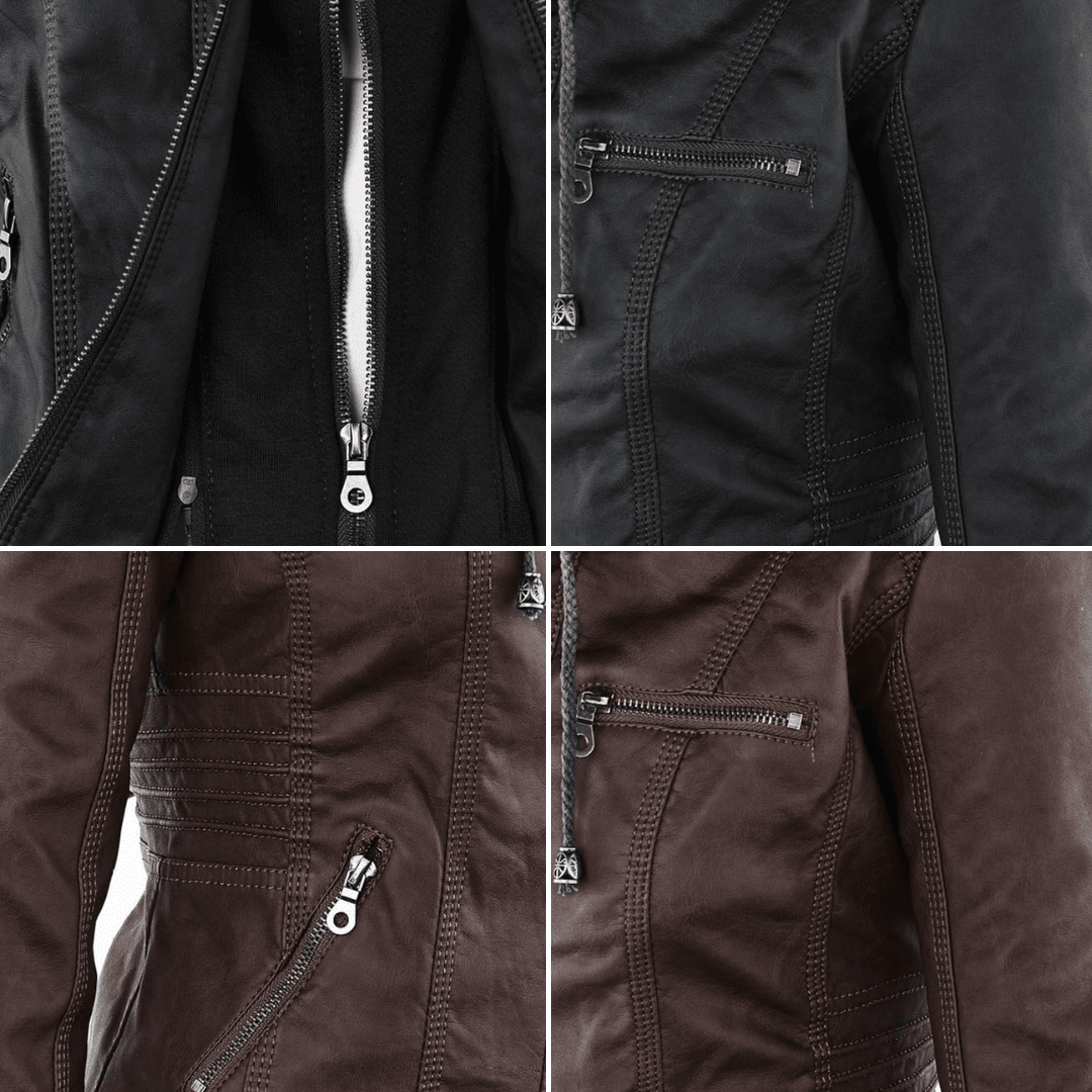 Women’s Casual Jacket | Hooded Zip Front - Luxyecs