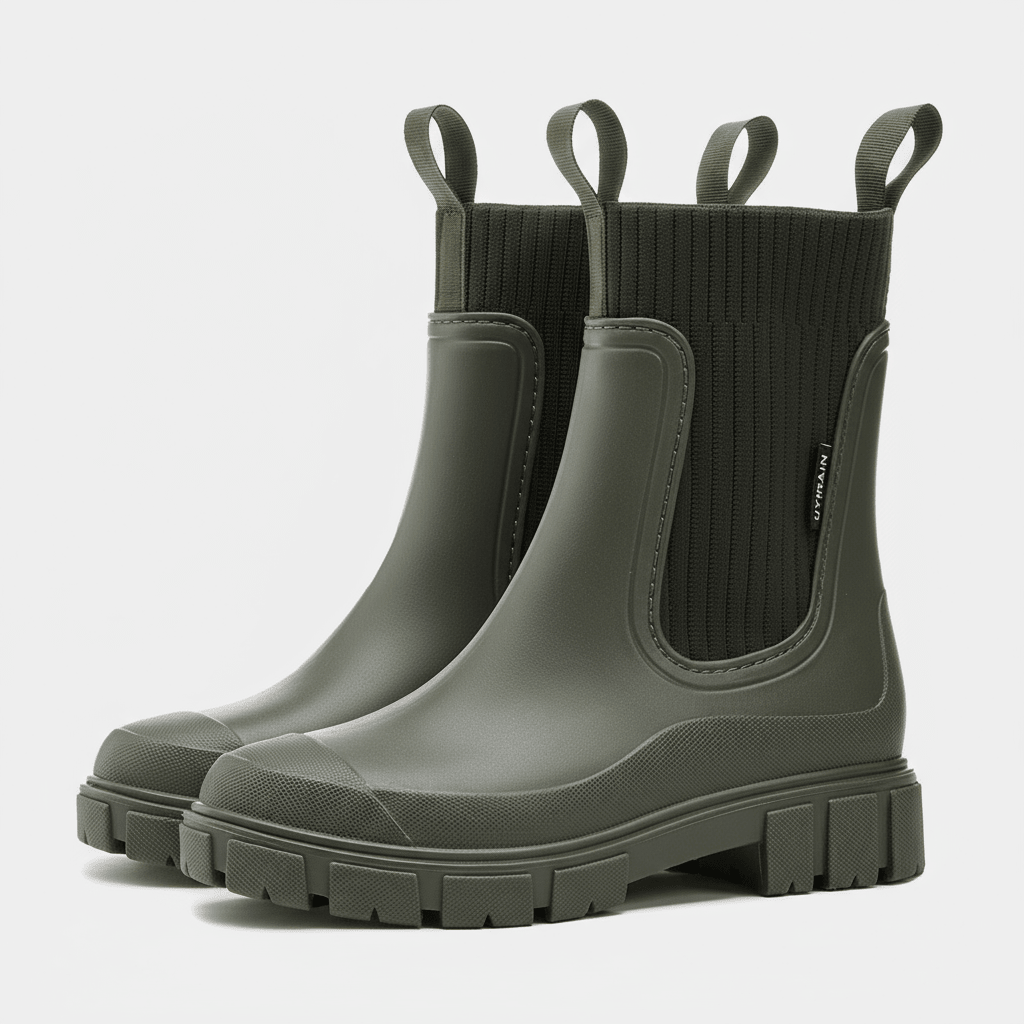 Women’s Rain Chelsea Boots | Slip - Resistant Grip - Luxyecs