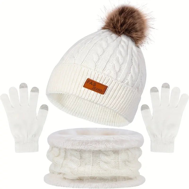 Women’s Winter Accessories Set | Hat Scarf and Gloves - Luxyecs