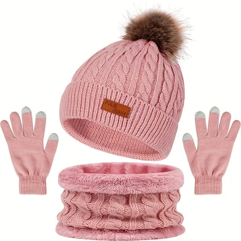 Women’s Winter Accessories Set | Hat Scarf and Gloves - Luxyecs