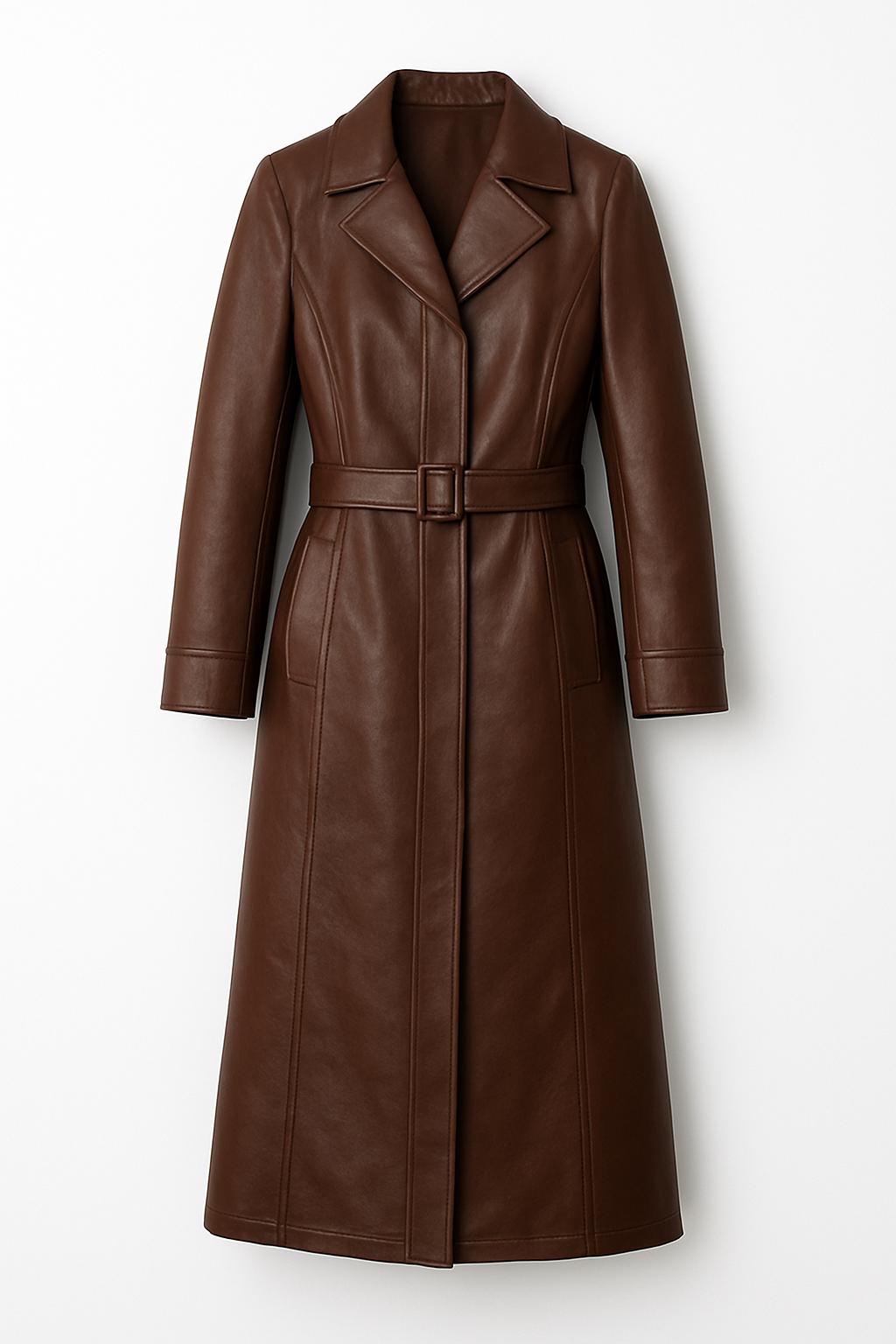 Women’s Winter Coat | Long Belted Outerwear - Luxyecs