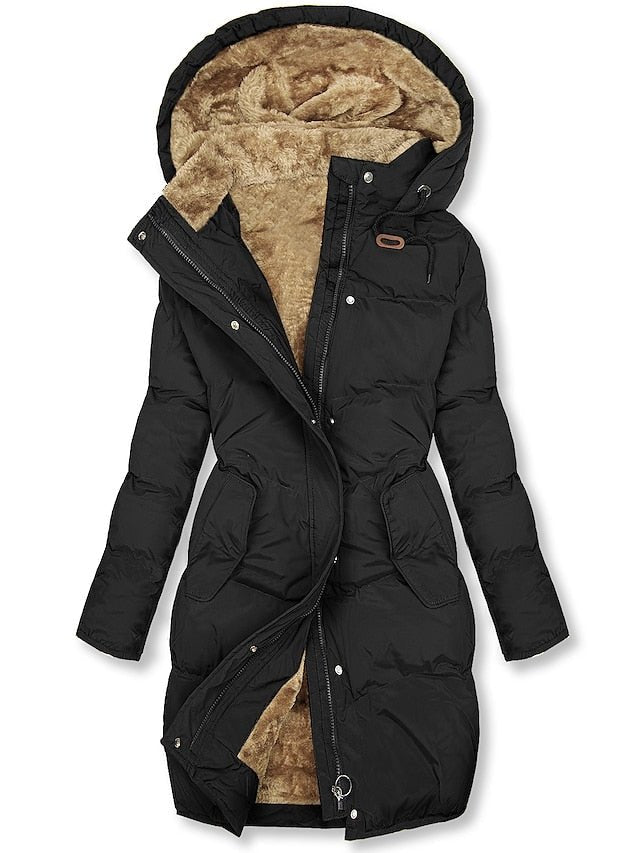 Women’s Winter Coat | Long Hooded Parka - Luxyecs