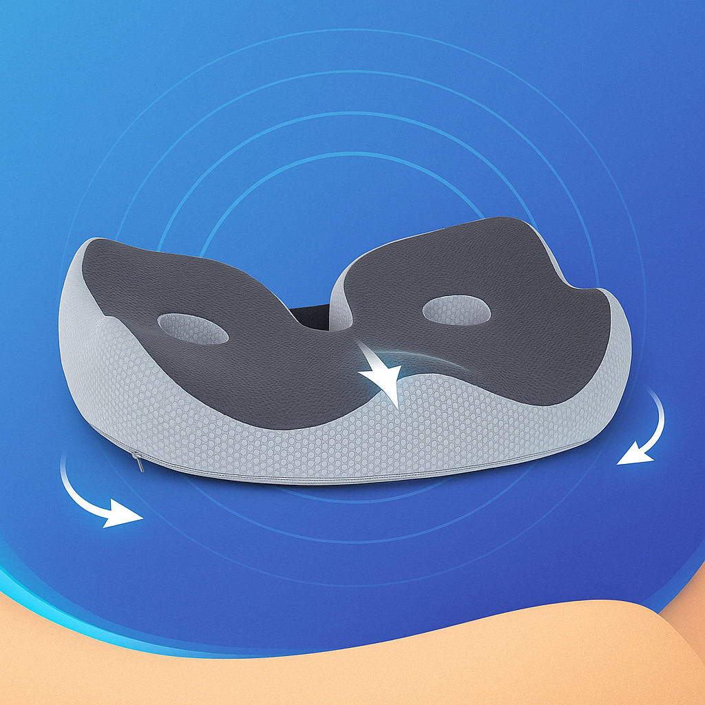 Memory Foam Seat Cushion | Adjustable Orthopedic Cushion for Comfort