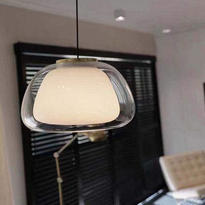 Modern Glass Pendant Light | Milk Glass Hanging Lamp