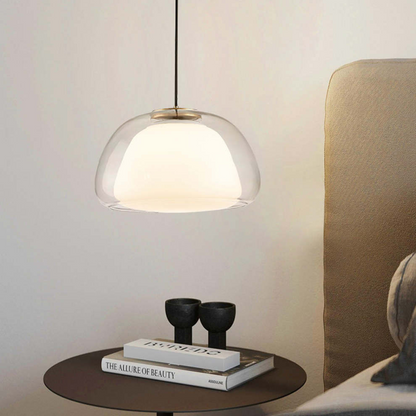 Modern Glass Pendant Light | Milk Glass Hanging Lamp