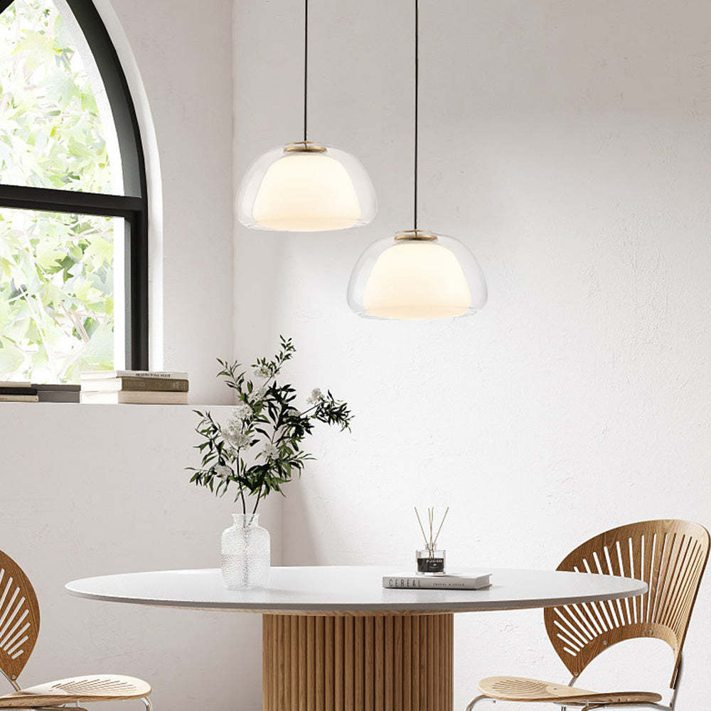 Modern Glass Pendant Light | Milk Glass Hanging Lamp