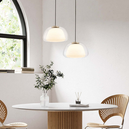 Modern Glass Pendant Light | Milk Glass Hanging Lamp