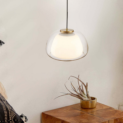 Modern Glass Pendant Light | Milk Glass Hanging Lamp