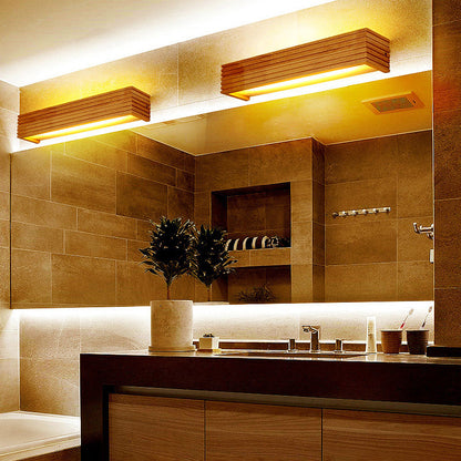 Rustic LED Wall Light | Natural Wood Sconce for Living Room & Bedroom