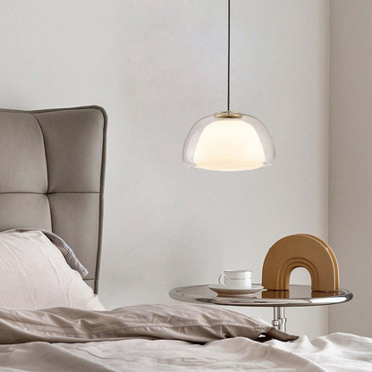 Modern Glass Pendant Light | Milk Glass Hanging Lamp