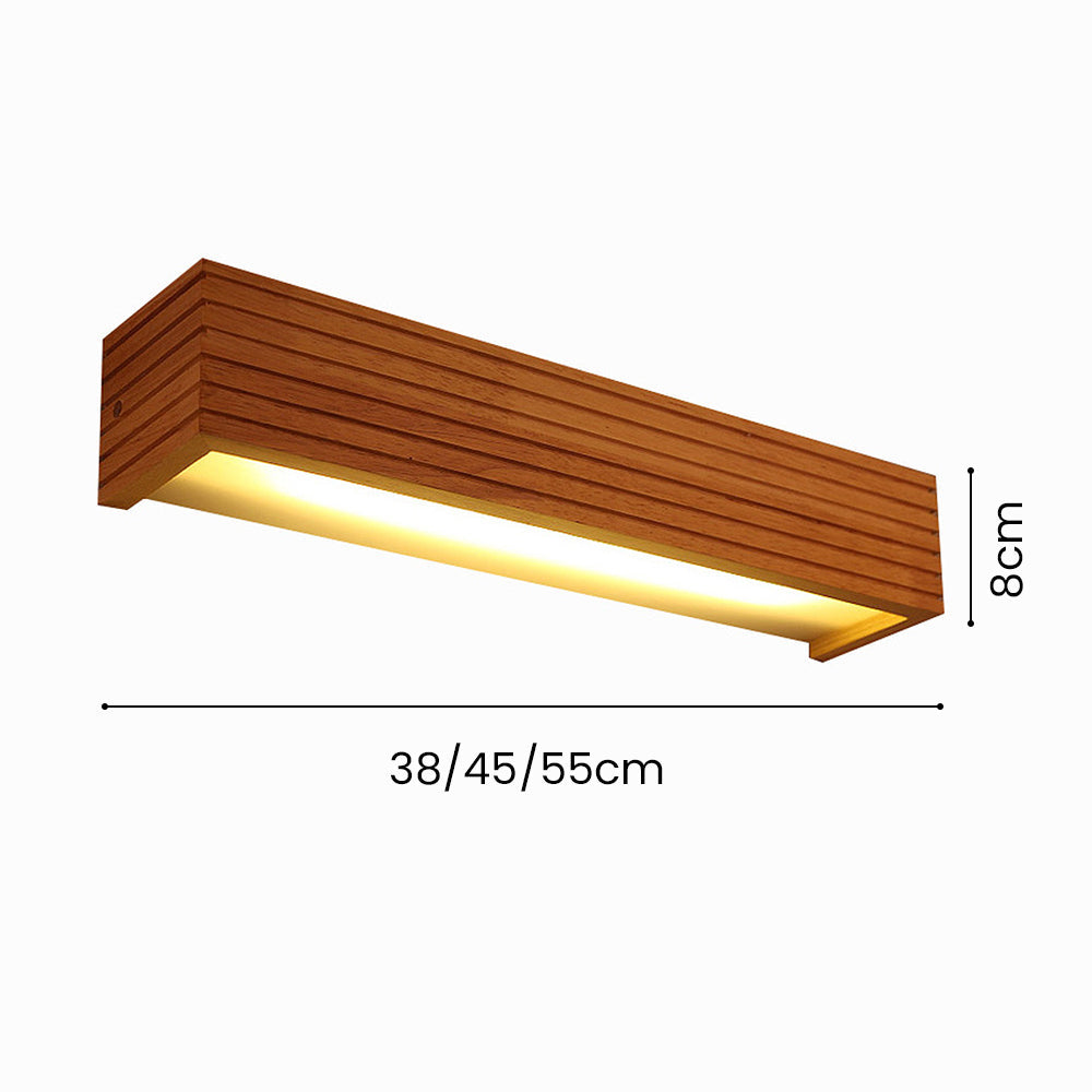 Rustic LED Wall Light | Natural Wood Sconce for Living Room & Bedroom