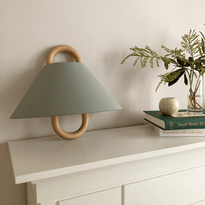 Modern Original Solid Wood Pleated Semi Circle Light Wall Sconce Lamp