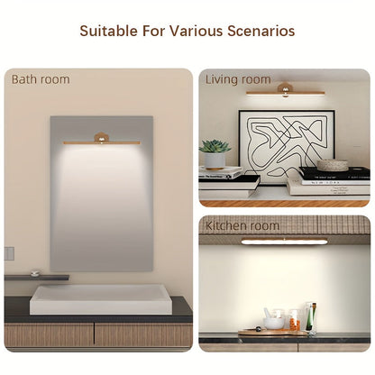 Long Bar Wall Light | Contemporary Wooden LED Sconce