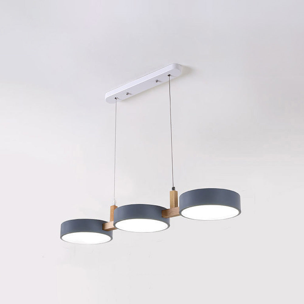 Scandinavian Style Cylinder Pendant Light | Metal and Wood Delira Hanging Lamp