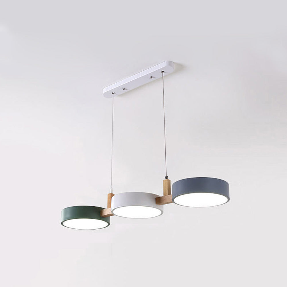 Scandinavian Style Cylinder Pendant Light | Metal and Wood Delira Hanging Lamp