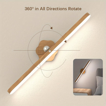 Long Bar Wall Light | Contemporary Wooden LED Sconce