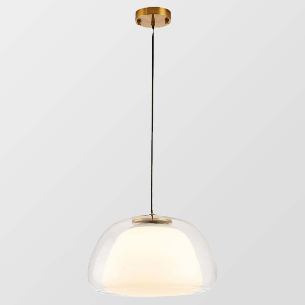 Modern Glass Pendant Light | Milk Glass Hanging Lamp