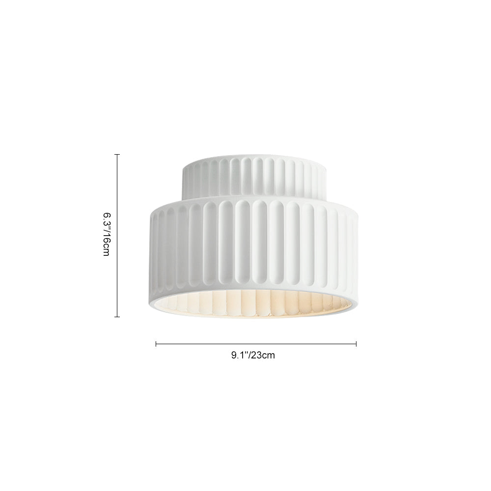 Vintage Drum Semi Flush Mount | 1 Light Cream Style Ceiling Light