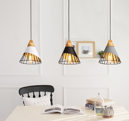 Modern Wooden Cone Pendant Lights