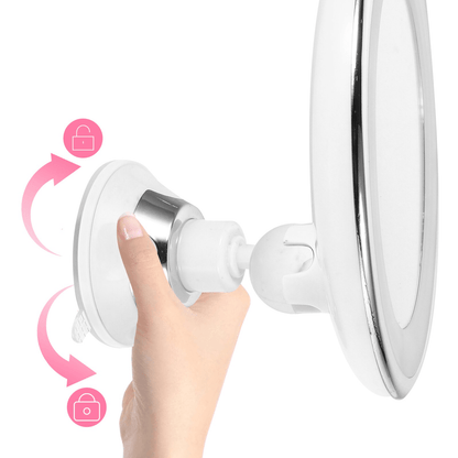 10x Magnifying LED Makeup Mirror - Adjustable Lighting for Precise Beauty Application - Luxyecs