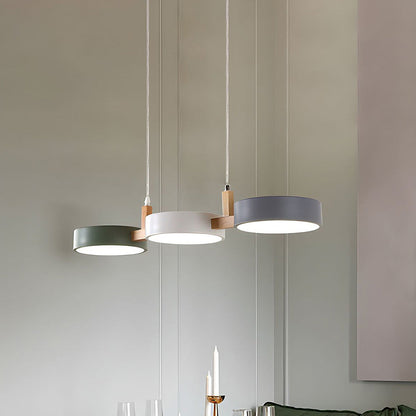 Scandinavian Style Cylinder Pendant Light | Metal and Wood Delira Hanging Lamp