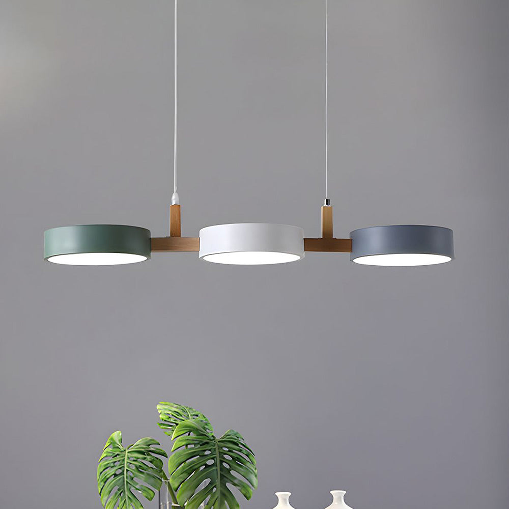 Scandinavian Style Cylinder Pendant Light | Metal and Wood Delira Hanging Lamp