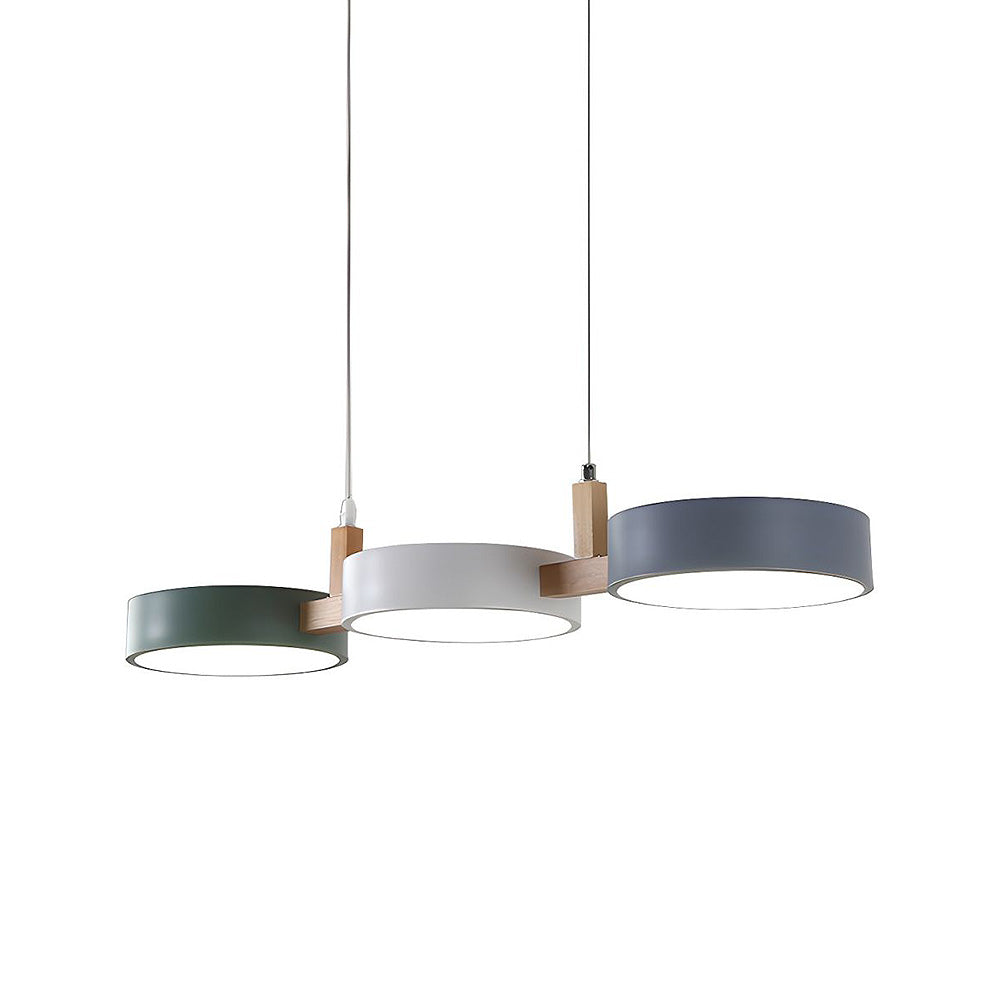 Scandinavian Style Cylinder Pendant Light | Metal and Wood Delira Hanging Lamp