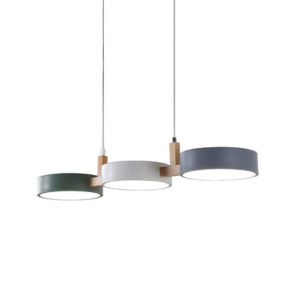 Scandinavian Style Cylinder Pendant Light | Metal and Wood Delira Hanging Lamp