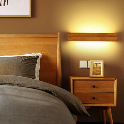 Rustic LED Wall Light | Natural Wood Sconce for Living Room & Bedroom