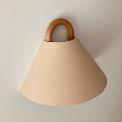 Modern Original Solid Wood Pleated Semi Circle Light Wall Sconce Lamp