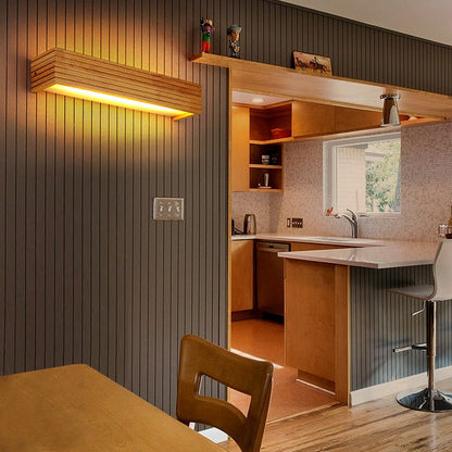 Rustic LED Wall Light | Natural Wood Sconce for Living Room & Bedroom