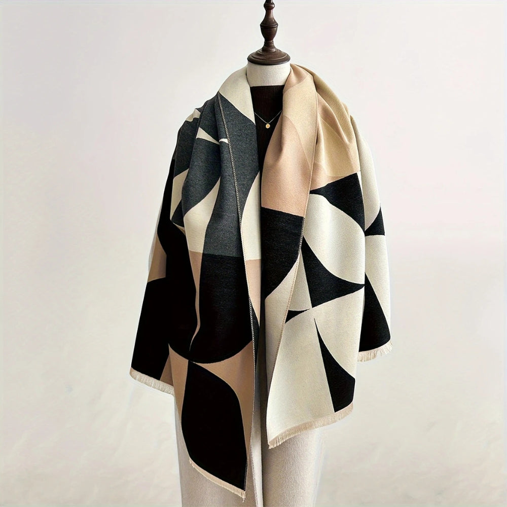 Women’s Shawl Wrap | Geometric Pattern Poncho