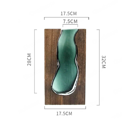 Delira Scandinavian Glass Vase | Minimalistic Wood and Glass Design